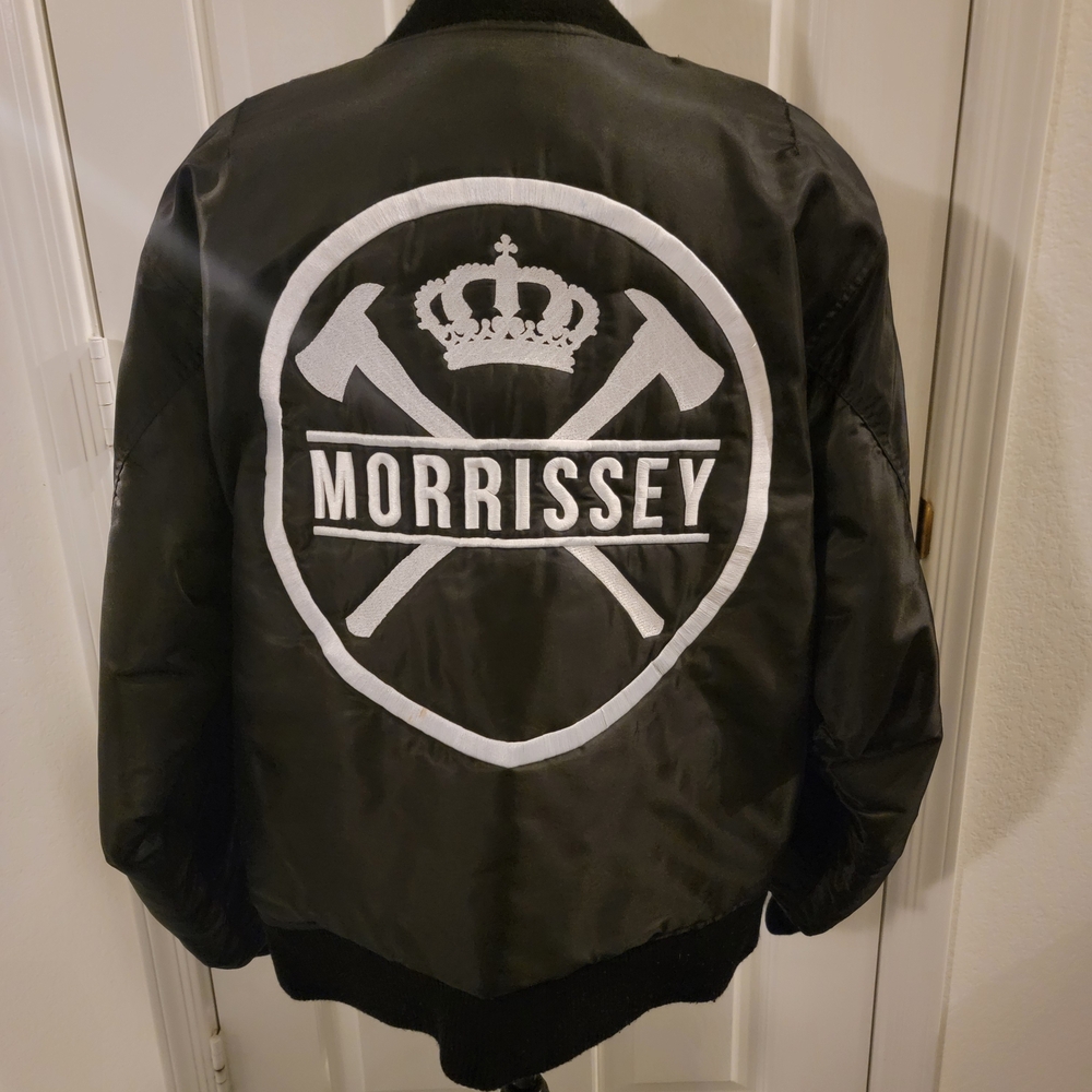Morrissey Embroidered Black Flyer Bomber Jacket - Size M/L